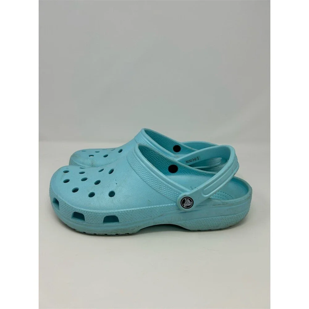 Crocs Classic Clog Unisex Mens Slip-On Shoes Light Blue Aqua Comfort Size 11
